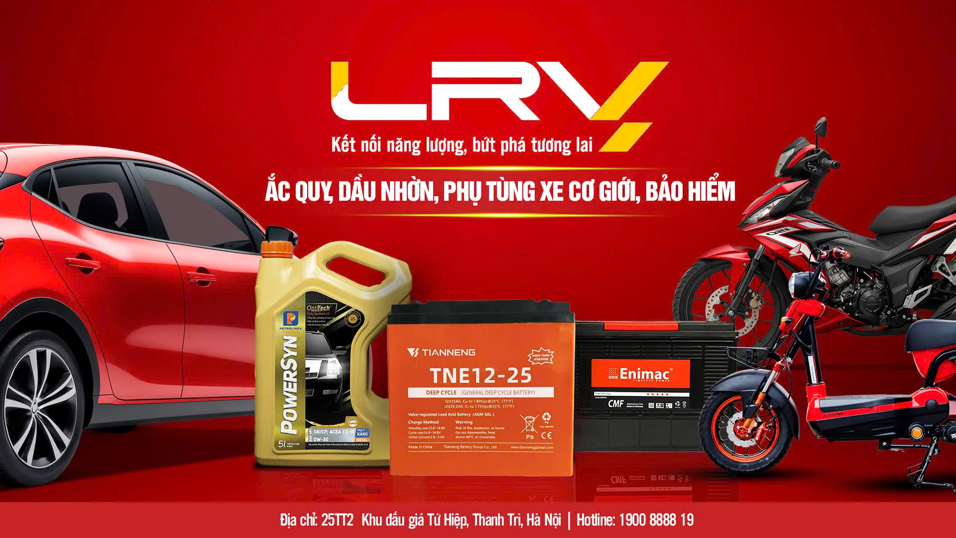 Thumbnail LRV VIỆT NAM - PHÂN PHỐI ẮC QUY, DẦU NHỜN, PHỤ TÙNG Ô TÔ/XE MÁY, BẢO HIỂM PHI NHÂN THỌ HÀNG ĐẦU